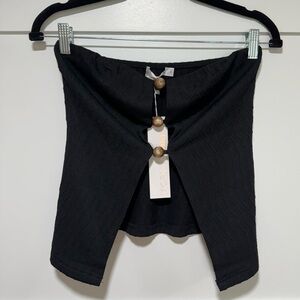 Black tube top and skirt matching set